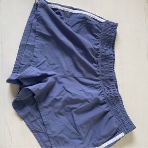 Adidas Blue Athletic Shorts with White Stripes